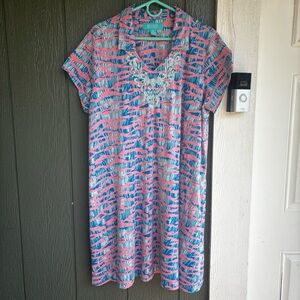 Kate Landry Casuals Colorful Embroidered Tunic Dress - Size XL